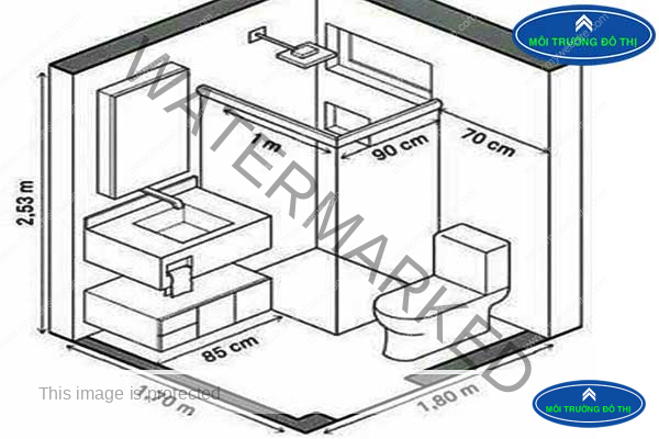 Kích thước hộp số kỹ thuật nhà vệ sinh